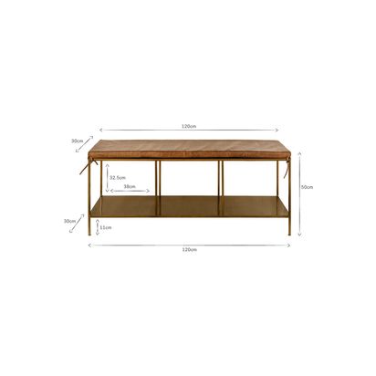 nkuku Mahi Bench Brass | H45 x W120 x D30cm