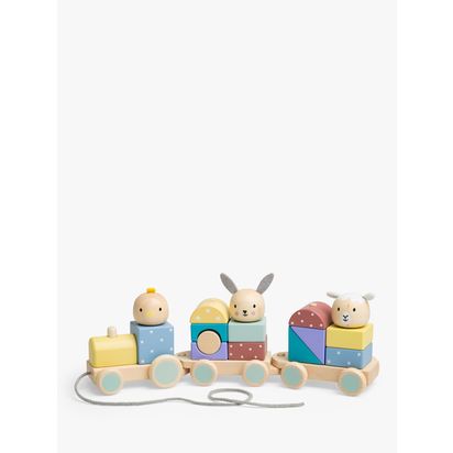 John Lewis Wooden Farm Pull Along Stacking Train, FSC-Certified Wood