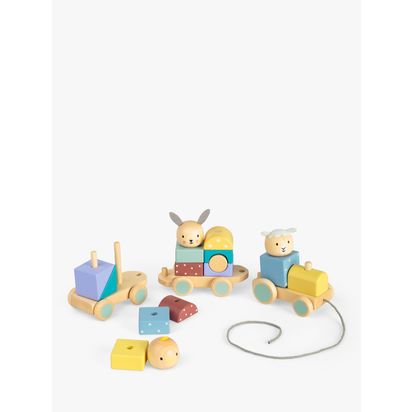 John Lewis Wooden Farm Pull Along Stacking Train, FSC-Certified Wood