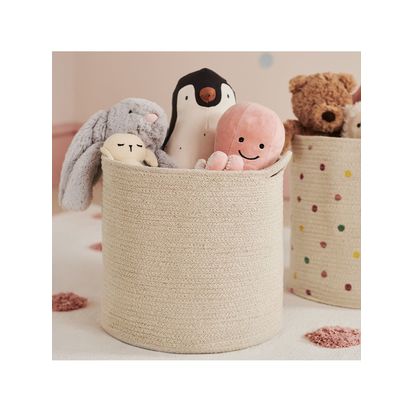 Great Little Trading Co Woven Storage Basket, Ivory White | H28 x W28 x D28cm