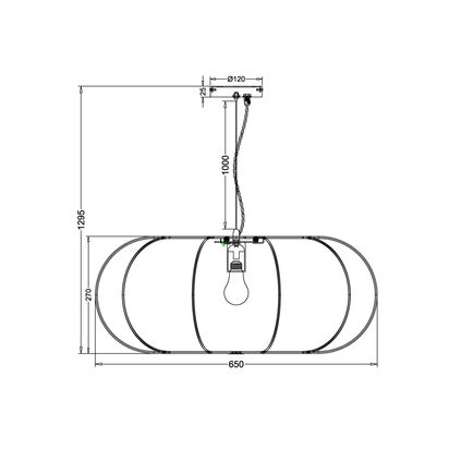 John Lewis Petula Oversized Pendant Ceiling Light, White White | H27 x W65 x D65cm