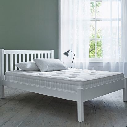 John Lewis Wilton Bed Frame, King Size White | H102 x W159 x L212cm
