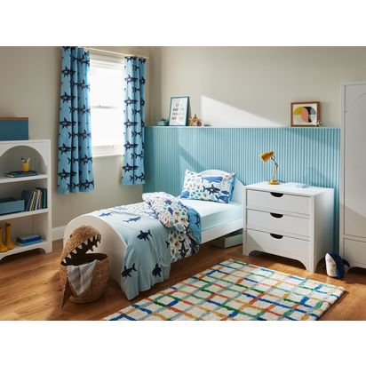 John Lewis Arc Kids' Single Bed Frame, White White | H85 x W196.50 x D97.50cm