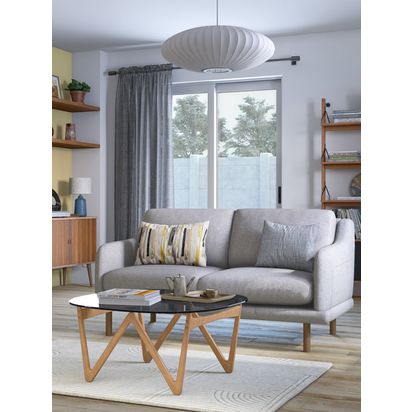 John Lewis ANYDAY Sweep Medium 2 Seater Sofa, Light Leg Brushed Tweed Grey | H83 x W167 x D80cm