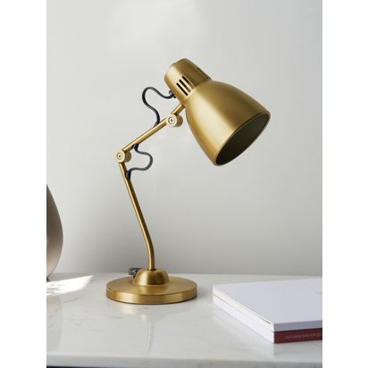 John Lewis Tony Desk Lamp Metallic Brass | H38 x W13.50 x D24cm