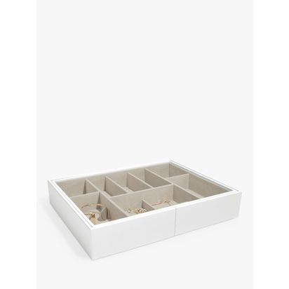 Stackers Large In-Drawer Jewellery Slider, White White | Medium: H3.5 x W30.5 x D26cm