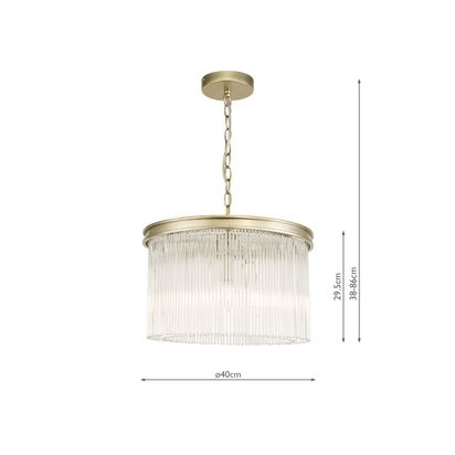 Laura Ashley Manon Glass Rod Ceiling Light, Champagne Champagne