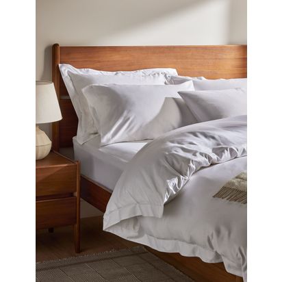 John Lewis Soft & Silky Egyptian Cotton Sateen 400 Thread Count Bedding White | H75.00cm * W50.00cm
