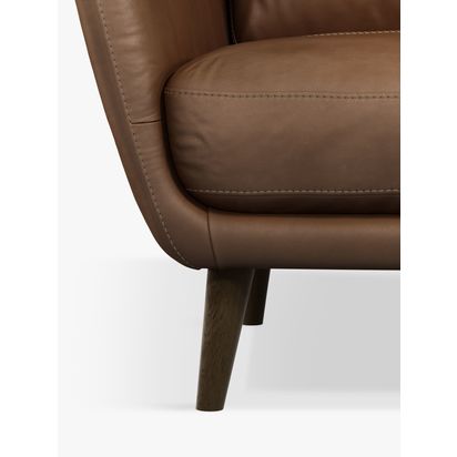 John Lewis Arlo Leather Armchair, Dark Leg Sellvagio Cognac | H83 x W84 x D88cm