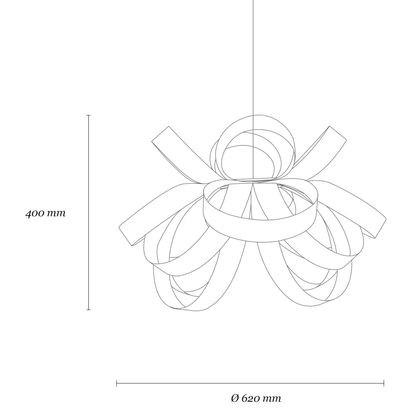 Tom Raffield Skipper Pendant Ceiling Light, Dia.62cm Oak | H40 x W62 x D62cm