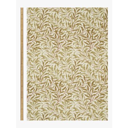 Morris & Co. Willow Bough Pair Lined Pencil Pleat Curtains Ochre | H228 x W167cm