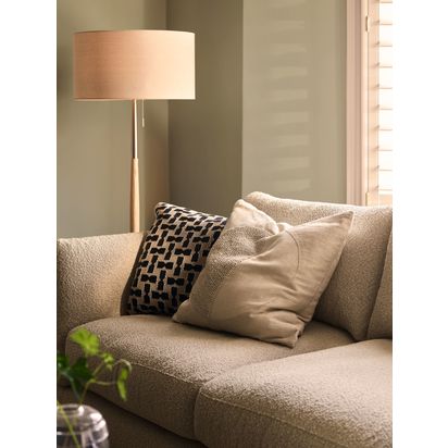 John Lewis Hamilton Floor Lamp, Walnut Stain/Antique Brass Walnut Stain/Antique Brass | H163 x Dia.48.3cm