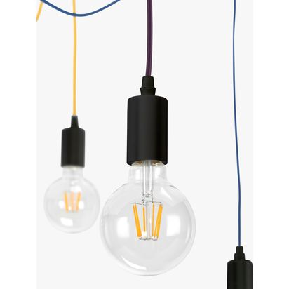 John Lewis 6 Pendant Swag Ceiling Light, Black/Multi Black/Multi | H152 x W20 x D20cm