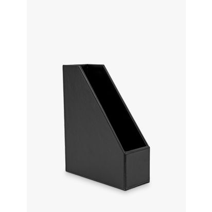 Osco Faux Leather Magazine Holder Black | H31.8 x W10 x D25.5cm