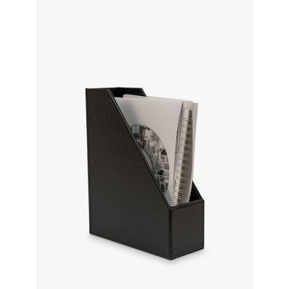 Osco Faux Leather Magazine Holder Black | H31.8 x W10 x D25.5cm