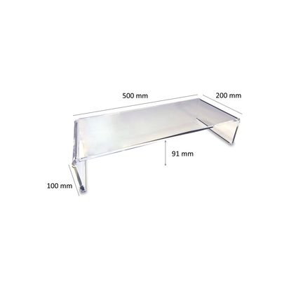 Osco Acrylic Monitor Stand, Clear Clear | H10 x W50 x D20cm