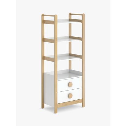 Boori Tidy Storage Bookcase White/Almond | H179 x W72 x D43cm