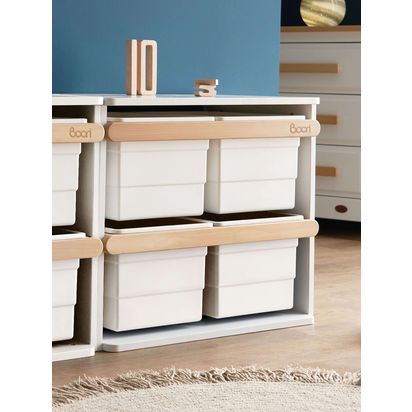 Boori Tidy Toy Cabinet White/Almond | H47 x W71 x D47cm