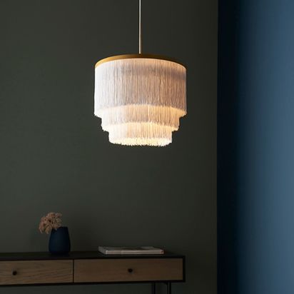Itziar 1 Light Gold and White Pendant Ceiling Light