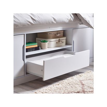 Julian Bowen Atom Low Sleeper Bed Frame, Single, White White | H80 x W98 x L196cm