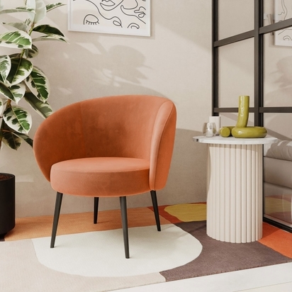 Ella Armchair, Burnt Orange Velvet