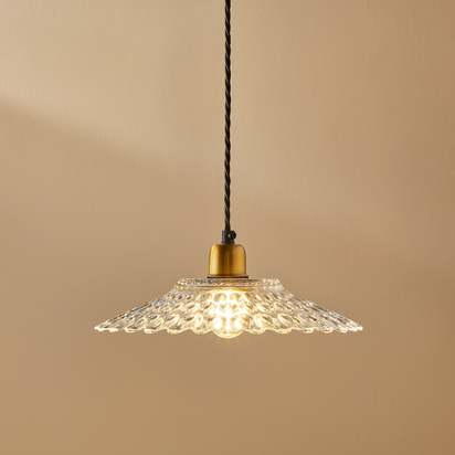 Eider pendant light in clear glass