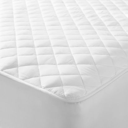 John Lewis Natural Cotton Quilted Mattress Protector White | W120 x L190