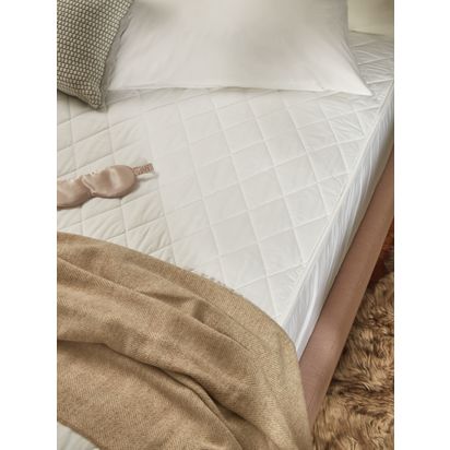 John Lewis Waterproof Quilted Mattress Protector White | H0.50 x W180 x D200cm