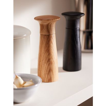 John Lewis Leckford Salt & Pepper Mills, FSC-Certified (Ash Wood), Black/Natural Multi | H15.2 x Dia.6cm