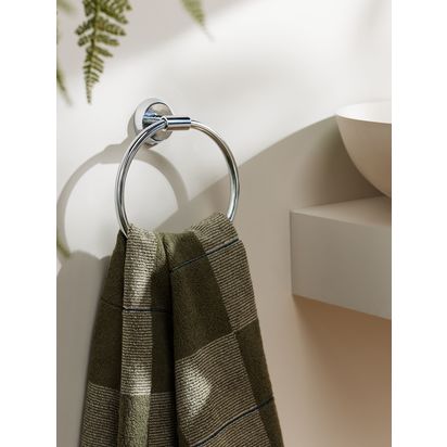 John Lewis Elegance Towel Ring, Silver Silver | H18 x W15.7 x D5.5cm