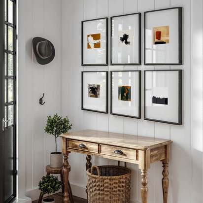 Chronological Abstraction Gallery Wall Art Oak Frame