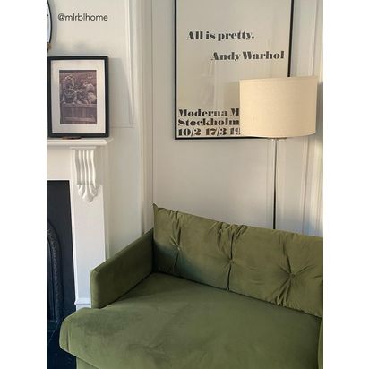 Swoon Kalmar Loveseat, Dark Leg Biscuit Velvet | H75 x W114 x D87cm