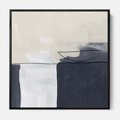 Still Life Abstract II Framed Canvas 70 x 70 cm Black
