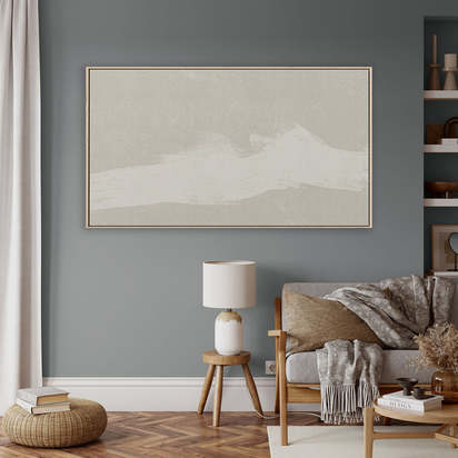Neutral Abstract Sands Framed Canvas 90 x 120 cm Natural