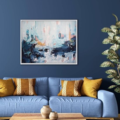 Abstract 443 Framed Canvas 70 x 100 cm Gold