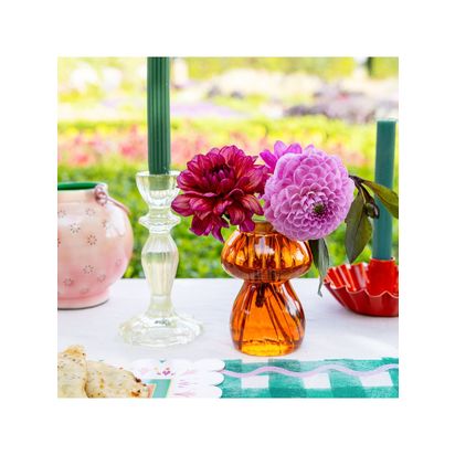 Talking Tables Glass Mushroom Candle Holder Orange | H11.5 x Dia.8cm