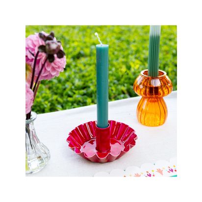 Talking Tables Glass Mushroom Candle Holder Orange | H11.5 x Dia.8cm