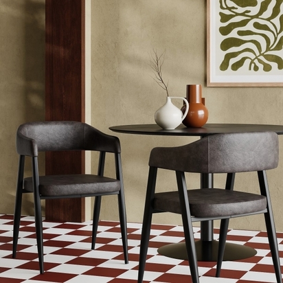 Presley Carver Dining Chair, Vintage Dark Grey