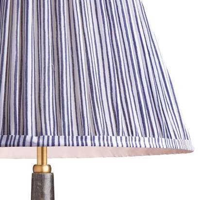 25cm empire shade in navy candy stripe block printed cotton