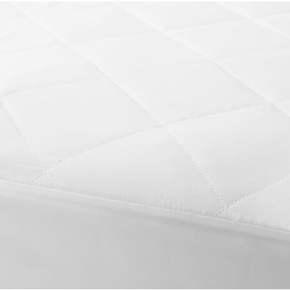 John Lewis Quilted Microfibre Mattress Protector White | H135 x W190 x D35cm