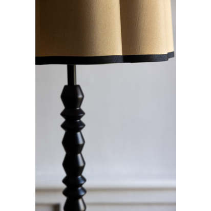 Black Spindle Floor Lamp With Scalloped Shade