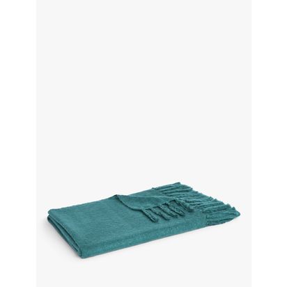 John Lewis Charlotte Bouclé Throw Teal | L200 x W150cm