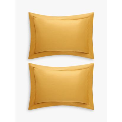 John Lewis Crisp & Fresh Egyptian Cotton Percale 200 Thread Count Bedding Ochre | W50.00cm * D75.00cm