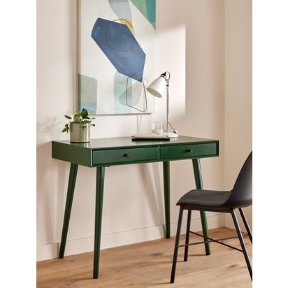 John Lewis Spindle Desk Bowling Green | H76 x W95 x D55cm