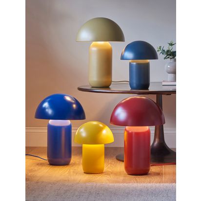 John Lewis Mushroom Dimmable Extra Large Table Lamp Red | H38 x Dia.27cm
