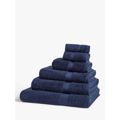 John Lewis Ultimate Hotel Cotton Towels Navy | Hand Towel 90x50