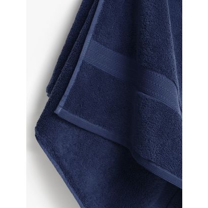 John Lewis Ultimate Hotel Cotton Towels Navy | H2 x W50 x D90cm