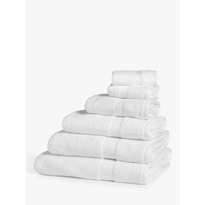 John Lewis Ultimate Hotel Cotton Towels White | H5.95 x W30 x D30cm