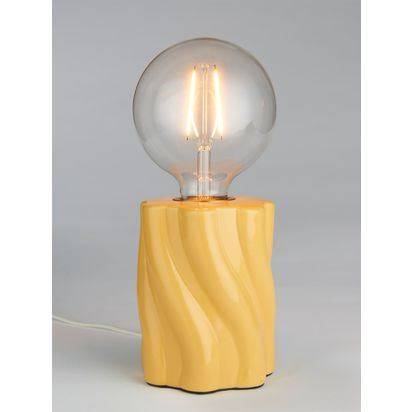John Lewis Twist Bulb Holder Table Lamp Buttermilk Gloss | H15 x W11 x D11cm