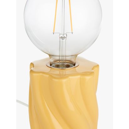 John Lewis Twist Bulb Holder Table Lamp Buttermilk Gloss | H15 x W11 x D11cm
